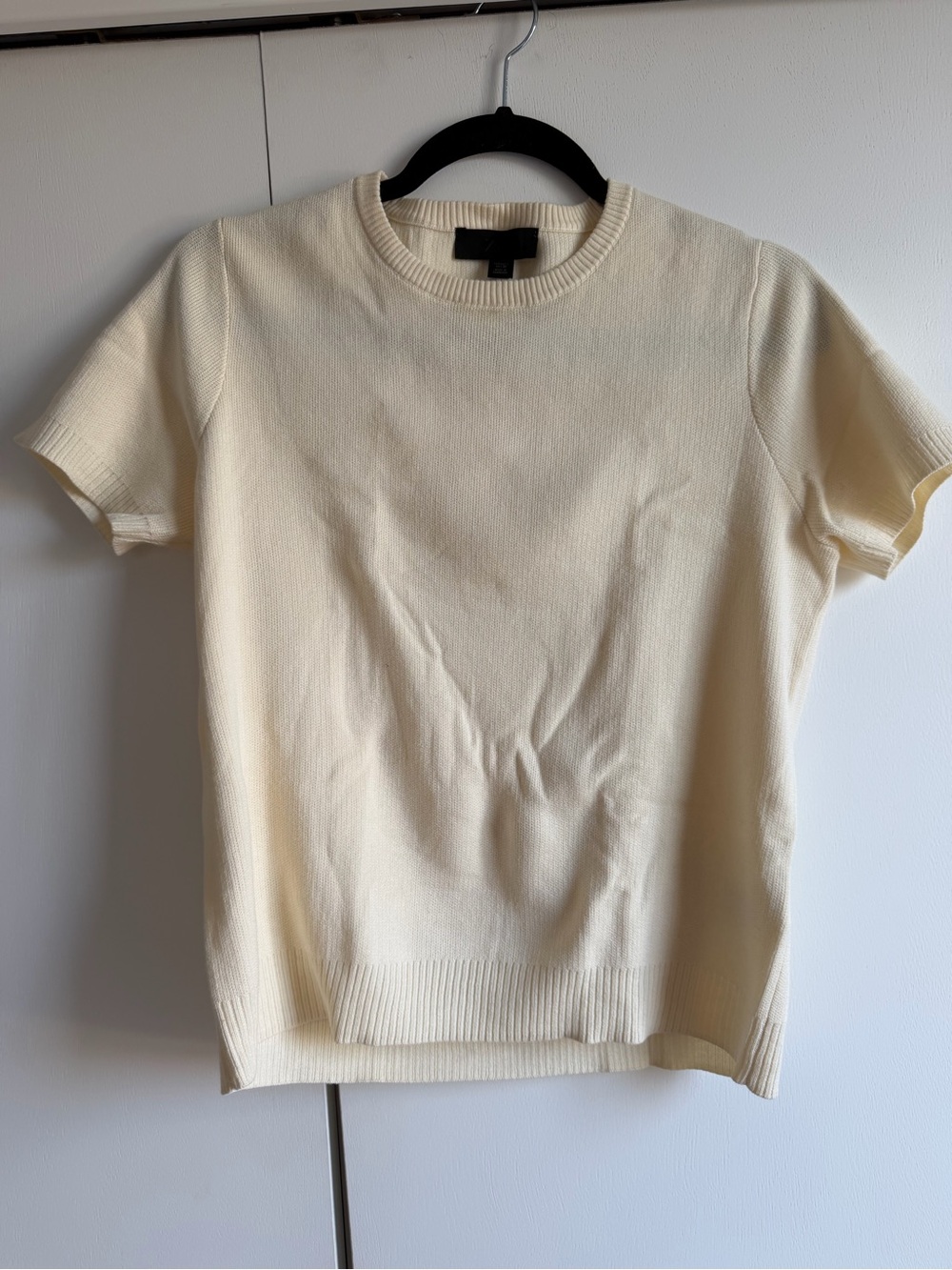 Zara butter yellow Ribbed Crewneck Sweater